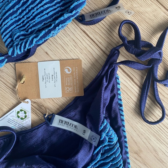 Blue Textured Bikini Set - Picture 3 of 4